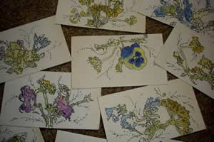 Pounded flower cards